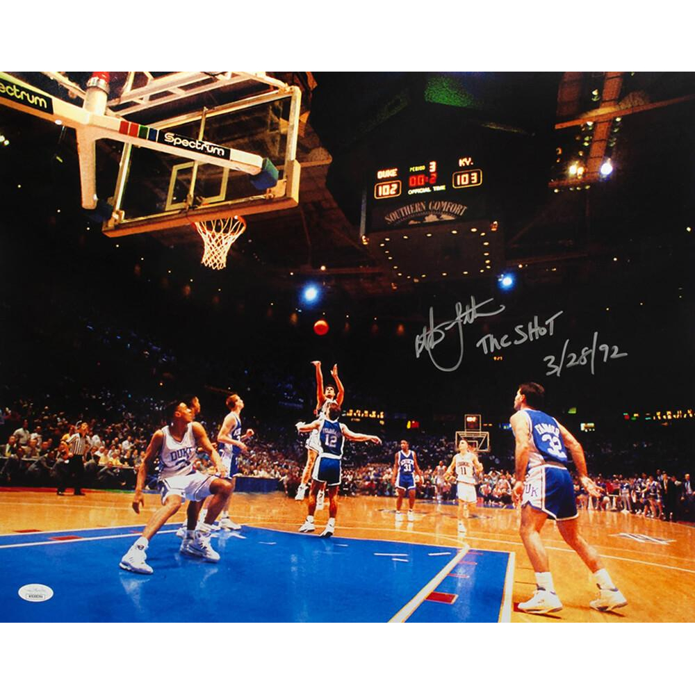Christian Laettner Signed Duke Blue Devils 16x20 Photo Inscribed "The Shot 3/28/92" (JSA) at PristineAuction.com