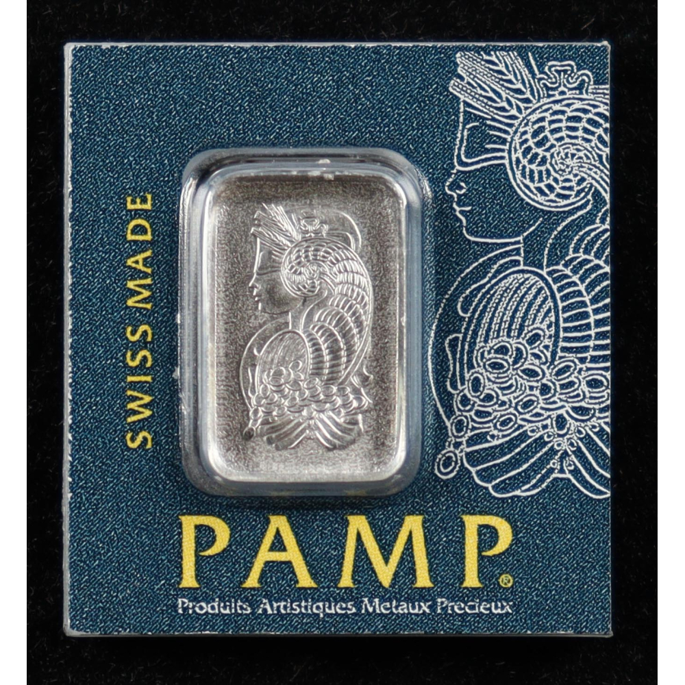 Pamp Suisse Lady Fotuna 1g 999.5 Fine Platinum Bullion Bar in Assay at PristineAuction.com