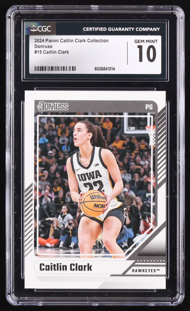 Caitlin Clark 2024 Panini Caitlin Clark Collection Donruss #15 RC (CGC 10) at PristineAuction.com Caitlin Clark 2024 Panini Caitlin Clark Collection Donruss #15 RC (CGC 10) at PristineAuction.com