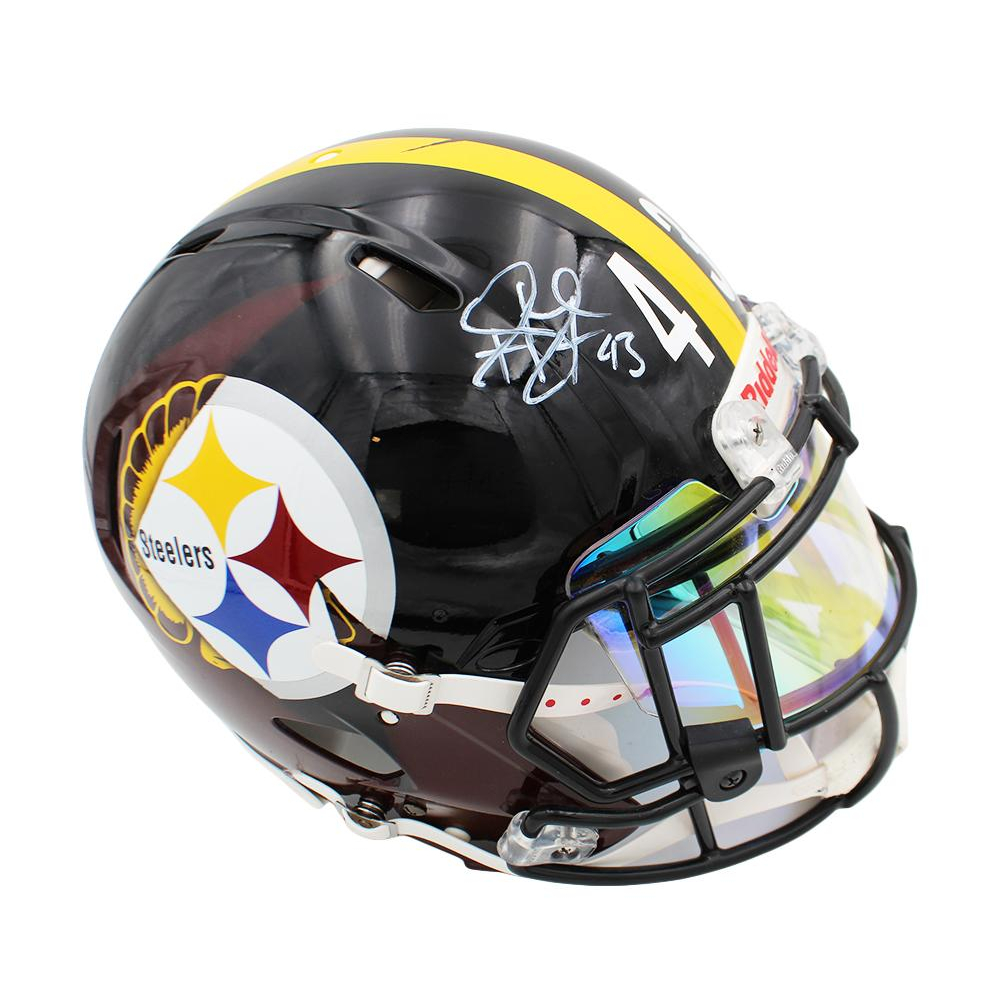 Helmut Ripped Troy Polamalu Signed Steelers / USC Trojans Full-Size Authentic On ...