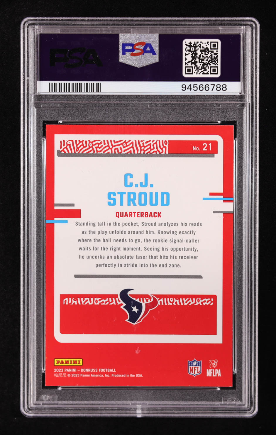 CJ Stroud 2023 Donruss The Rookies #21 RC (PSA 10) at PristineAuction.com CJ Stroud 2023 Donruss The Rookies #21 RC (PSA 10) at PristineAuction.com