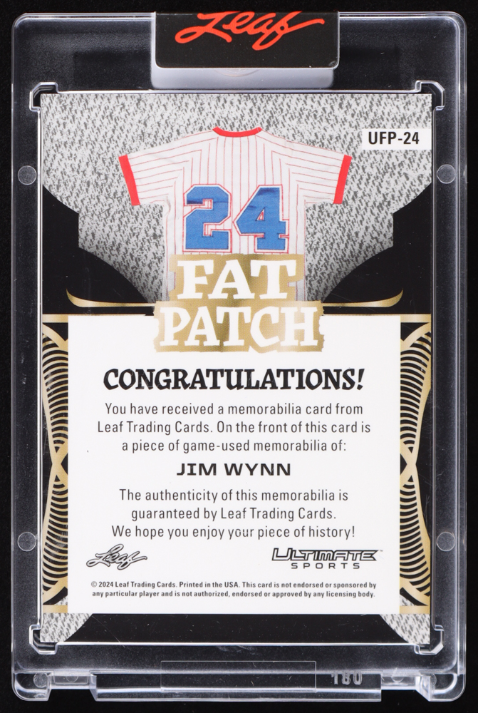 Jim Wynn 2024 Leaf Ultimate Sports Fat Patch Purple Spectrum #UFP24 #5/6 at PristineAuction.com Jim Wynn 2024 Leaf Ultimate Sports Fat Patch Purple Spectrum #UFP24 #5/6 at PristineAuction.com