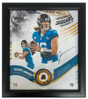 Trevor Lawrence Jaguars LE Custom Framed Display with Piece of Game-Used Football at PristineAuction.com