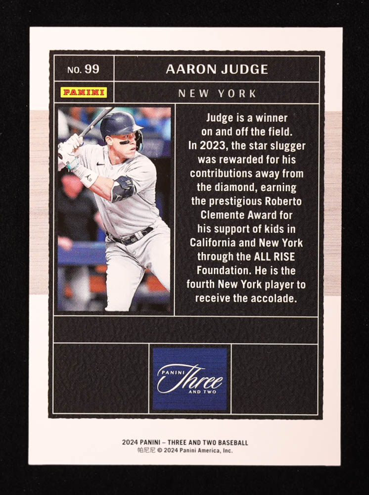 Aaron Judge 2024 Panini Three and Two Full Count Parallel #99 #20/32 at PristineAuction.com Aaron Judge 2024 Panini Three and Two Full Count Parallel #99 #20/32 at PristineAuction.com
