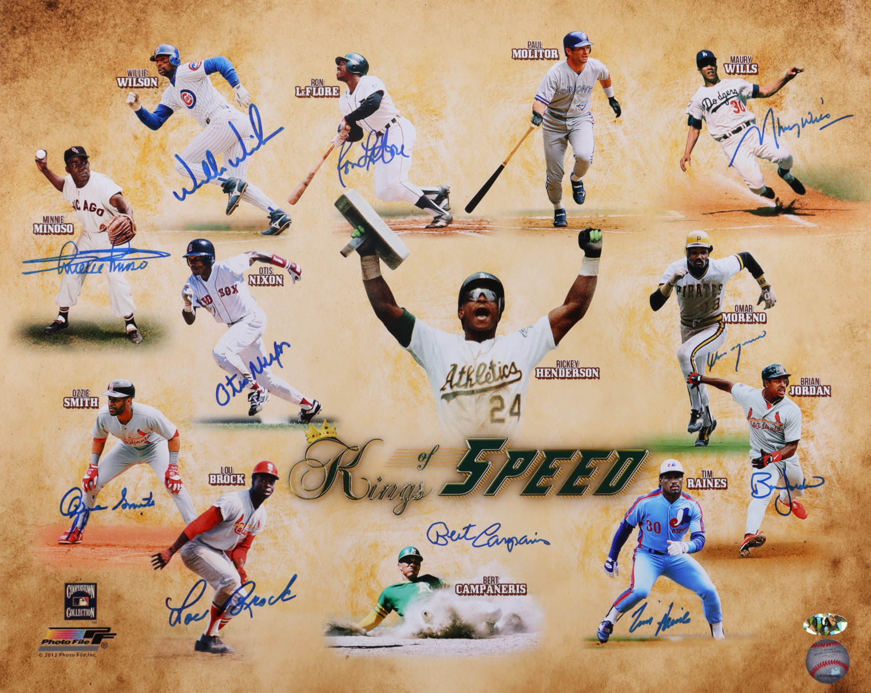 MLB "Kings Of 5-Speed" 16x20 Photo Signed By (11) Including Willie Willson & Ron LeFlore (MLB) at PristineAuction.com MLB "Kings Of 5-Speed" 16x20 Photo Signed By (11) Including Willie Willson & Ron LeFlore (MLB) at PristineAuction.com