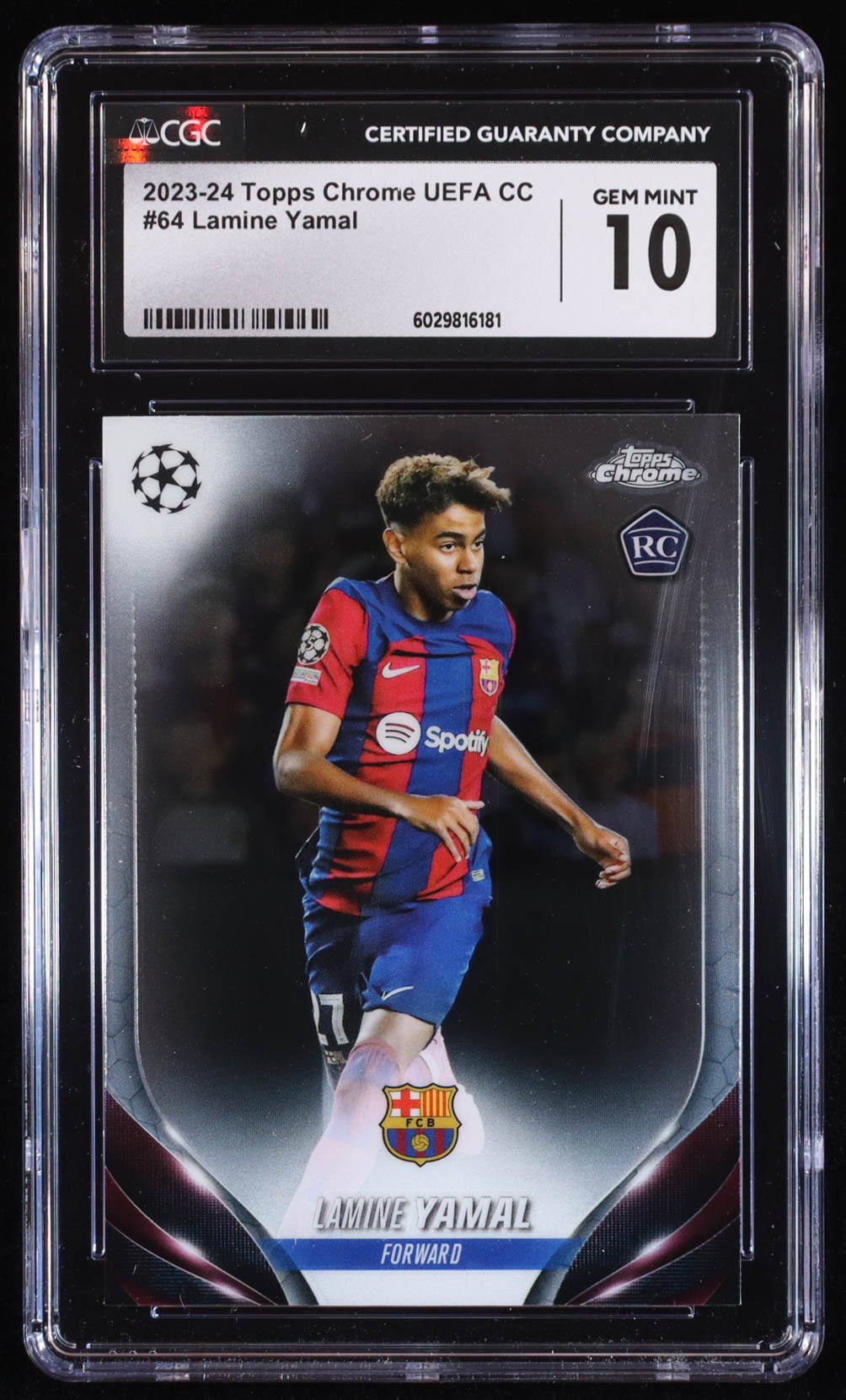 Lamine Yamal 2023-24 Topps Chrome UEFA CC #64 (CGC 10) at PristineAuction.com Lamine Yamal 2023-24 Topps Chrome UEFA CC #64 (CGC 10) at PristineAuction.com