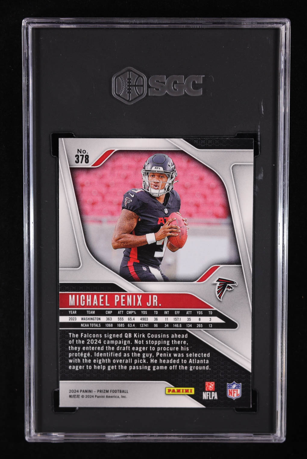 Michael Penix Jr. 2024 Panini Prizm #378 RC (SGC 9) at PristineAuction.com Michael Penix Jr. 2024 Panini Prizm #378 RC (SGC 9) at PristineAuction.com