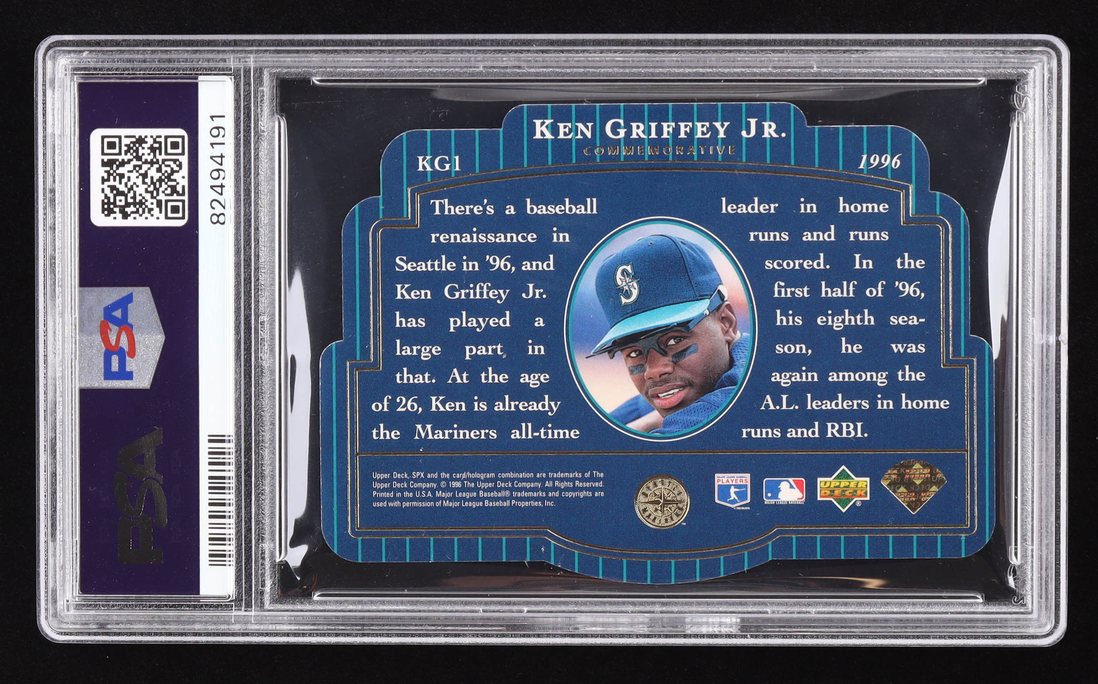 Ken Griffey Jr. 1996 SPx #KG1 / Comm. (PSA 9) at PristineAuction.com Ken Griffey Jr. 1996 SPx #KG1 / Comm. (PSA 9) at PristineAuction.com