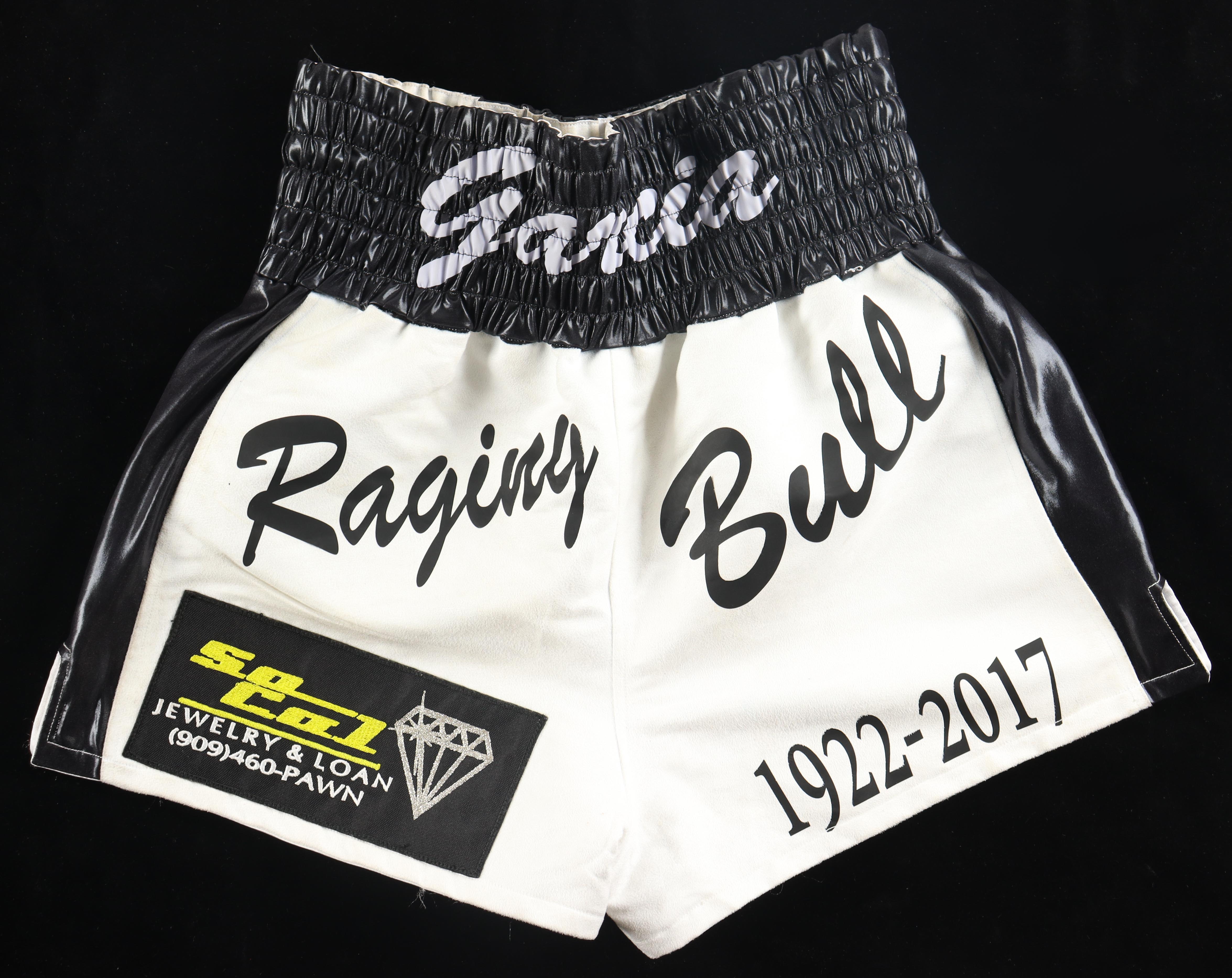 Ryan Garcia Boxing Trunks Match Worn vs. Cesar Valenzuela on November 2, 2017 (PA LOA) at PristineAuction.com Ryan Garcia Boxing Trunks Match Worn vs. Cesar Valenzuela on November 2, 2017 (PA LOA) at PristineAuction.com
