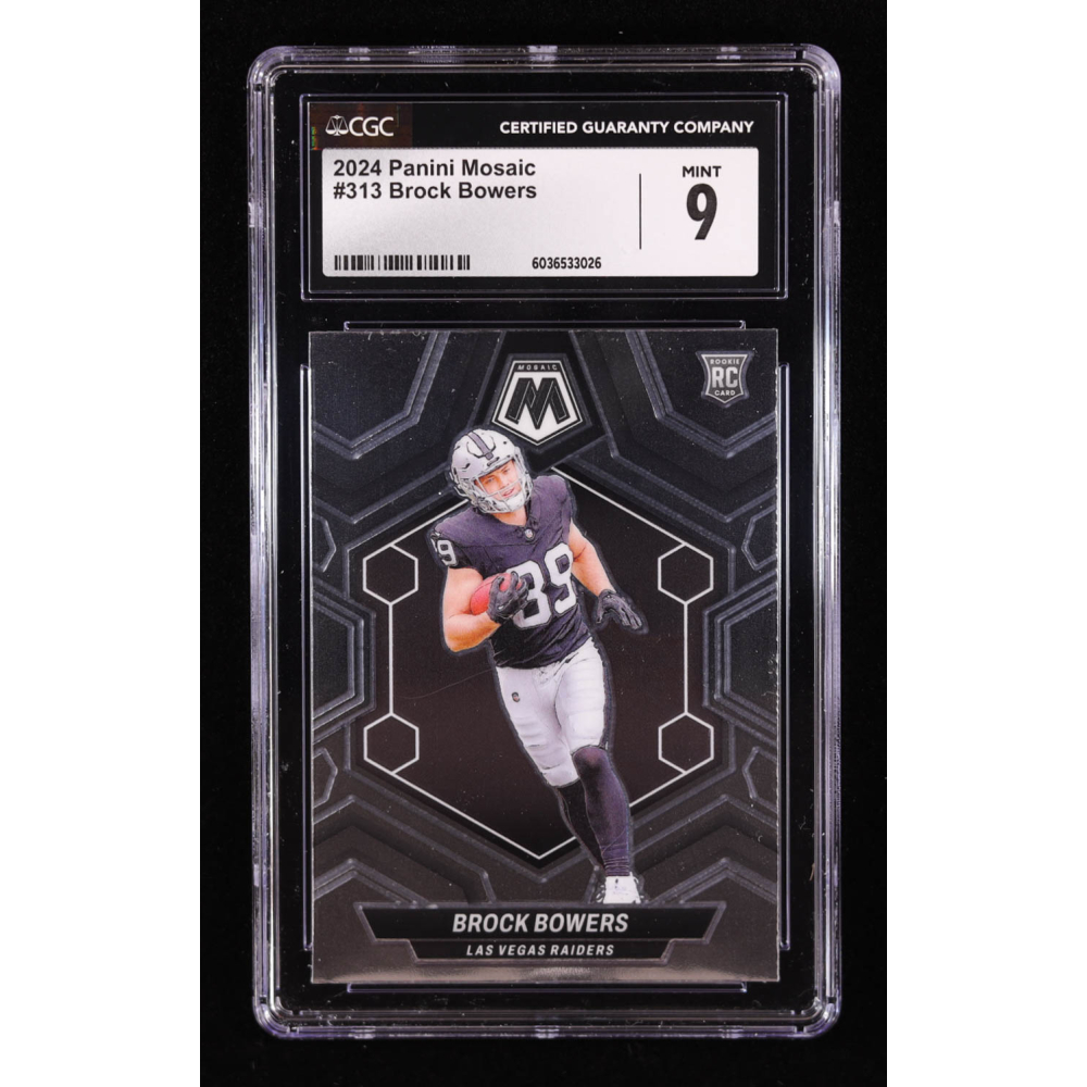 Brock Bowers 2024 Panini Mosaic #313 RC (CGC 9) at PristineAuction.com