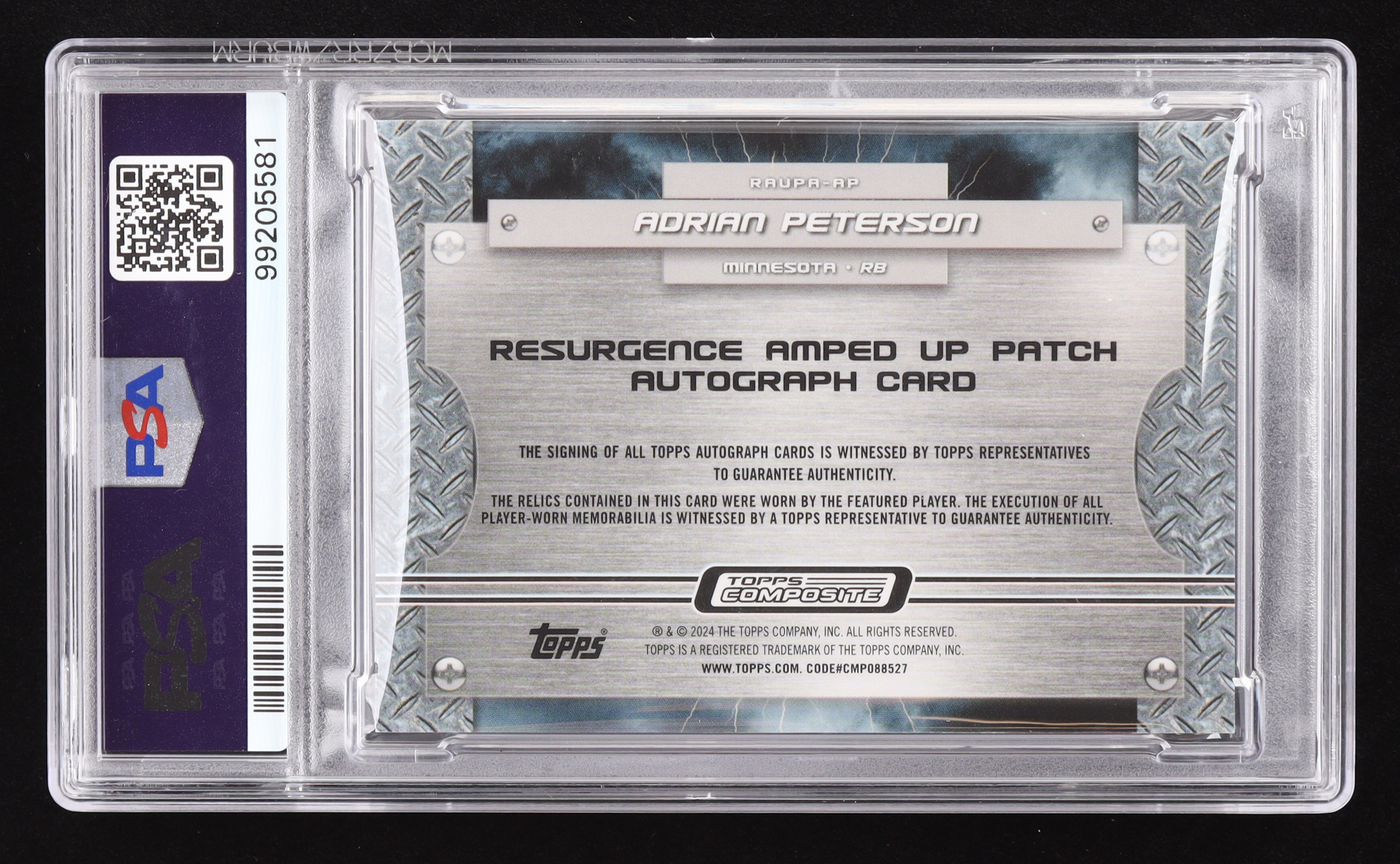 Adrian Peterson 2023 Topps Composite Resurgence Amped Up Patch Autographs Red Power Surge #RAUPAAP #1/5 (PSA 10) at PristineAuction.com Adrian Peterson 2023 Topps Composite Resurgence Amped Up Patch Autographs Red Power Surge #RAUPAAP #1/5 (PSA 10) at PristineAuction.com