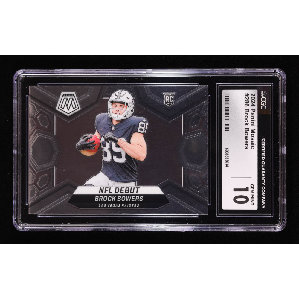Brock Bowers 2024 Panini Mosaic #286 DEB RC (CGC 10) at PristineAuction.com