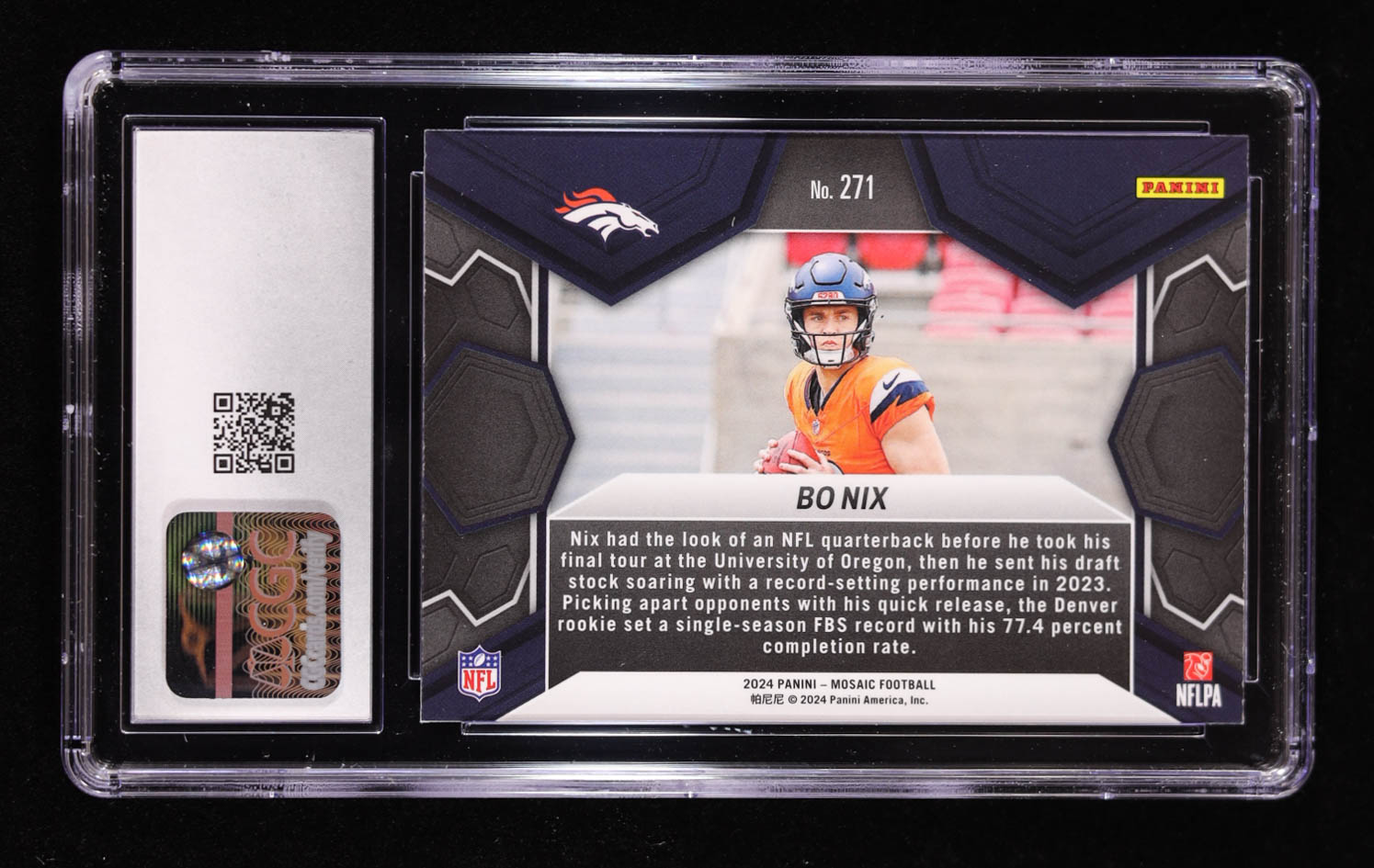Bo Nix 2024 Panini Mosaic #271 DEB RC (CGC 9) at PristineAuction.com Bo Nix 2024 Panini Mosaic #271 DEB RC (CGC 9) at PristineAuction.com