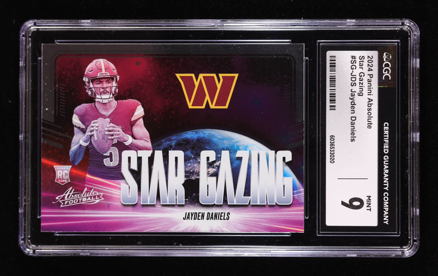 Jayden Daniels 2024 Absolute Star Gazing #19 RC (CGC 9) at PristineAuction.com Jayden Daniels 2024 Absolute Star Gazing #19 RC (CGC 9) at PristineAuction.com