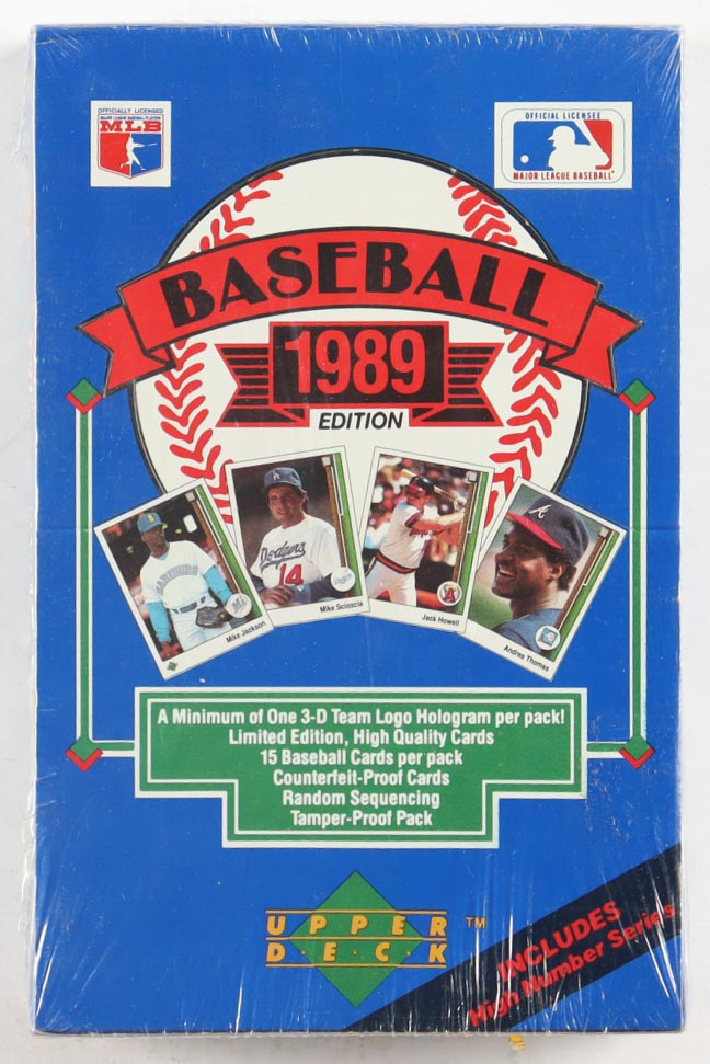 1989 Upper Deck Baseball Hobby Box with (36) Packs at PristineAuction.com 1989 Upper Deck Baseball Hobby Box with (36) Packs at PristineAuction.com