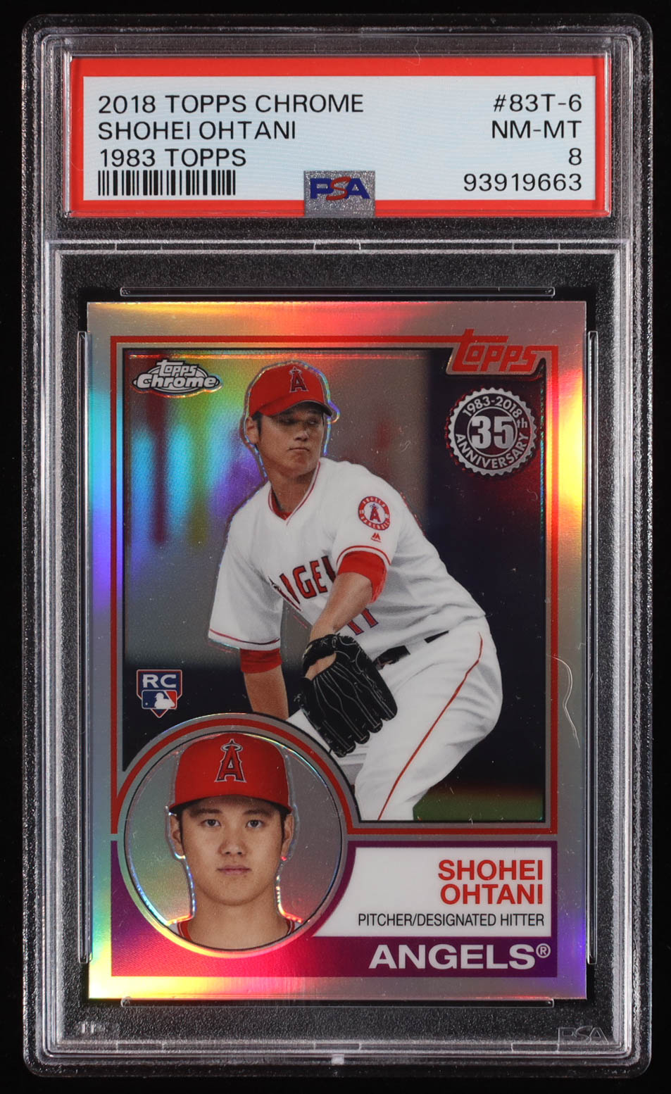 Shohei Ohtani 2018 Topps Chrome '83 Topps Refractors #83T6 RC (PSA 8) at PristineAuction.com Shohei Ohtani 2018 Topps Chrome '83 Topps Refractors #83T6 RC (PSA 8) at PristineAuction.com