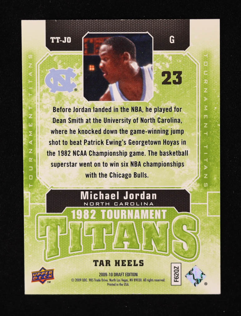 Michael Jordan 2009-10 Upper Deck Draft Edition Tournament Titans Green #TTJO #13/50 at PristineAuction.com Michael Jordan 2009-10 Upper Deck Draft Edition Tournament Titans Green #TTJO #13/50 at PristineAuction.com