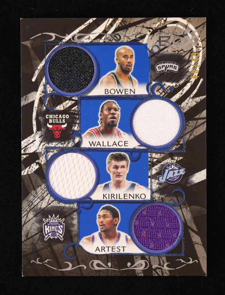 Bruce Bowen / Ben Wallace / Andrei Kirilenko / Ron Artest / Kobe Bryant / Jason Kidd / Tim Duncan 2006-07 Topps Luxury Box Relics Seven Blue #4 #46/49