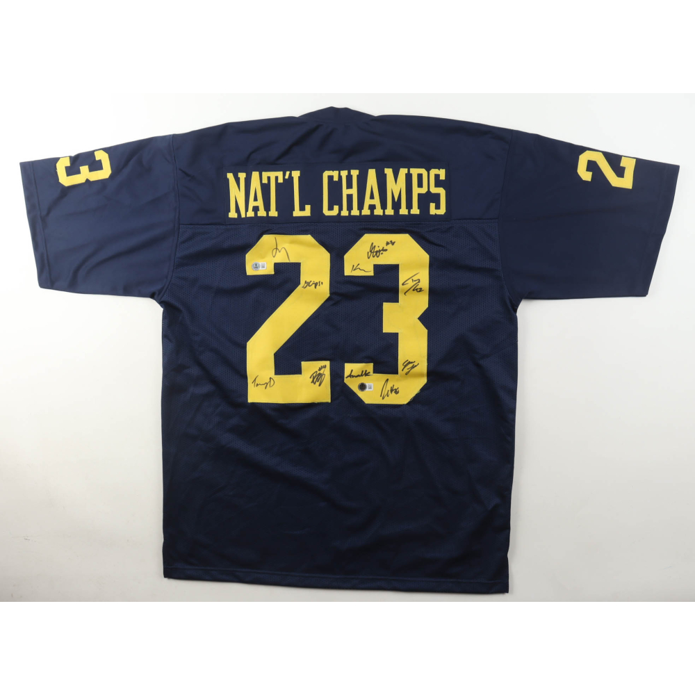 2023 National Champions Jersey Team-Signed by (10) with Tommy Doman, Ja'Den Mcburrows, Greg Crippen, Zeke Berry (Beckett) at PristineAuction.com