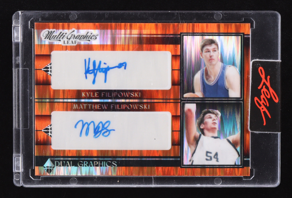 Kyle Filipowski / Matthew Filipowski 2022-23 Leaf Multigraphics DualGraphics Orange Stealth #DG14 RC #2/5