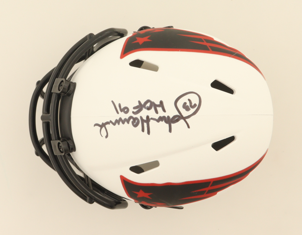 John Hannah Signed Patriots Lunar Eclipse Alternate Speed Mini Helmet Inscribed "HOF 91" (Schwartz) at PristineAuction.com John Hannah Signed Patriots Lunar Eclipse Alternate Speed Mini Helmet Inscribed "HOF 91" (Schwartz) at PristineAuction.com