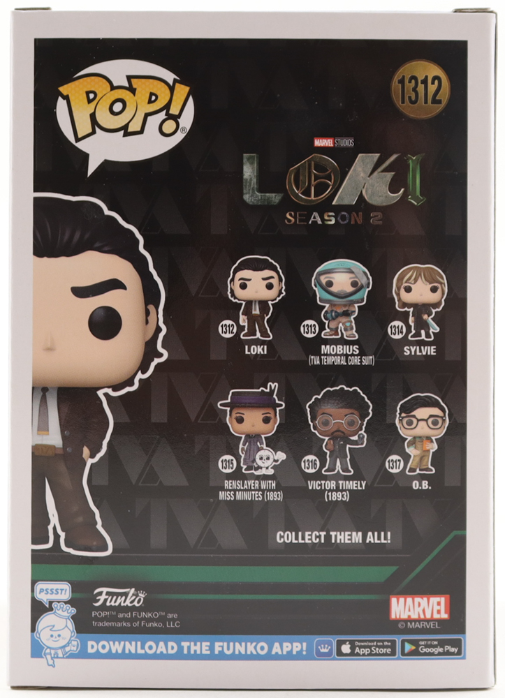 Tom Hiddleston Signed "Loki: Season 2" #1312 Loki Funko Pop! Vinyl Figure (Beckett) at PristineAuction.com Tom Hiddleston Signed "Loki: Season 2" #1312 Loki Funko Pop! Vinyl Figure (Beckett) at PristineAuction.com