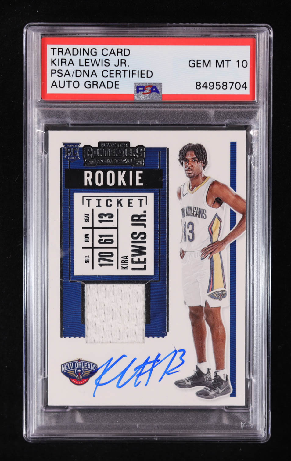 Kira Lewis Jr. Signed 2020-21 Panini Contenders Rookie Ticket Swatches #21 RC (PSA | Auto Grade PSA 10) at PristineAuction.com Kira Lewis Jr. Signed 2020-21 Panini Contenders Rookie Ticket Swatches #21 RC (PSA | Auto Grade PSA 10) at PristineAuction.com