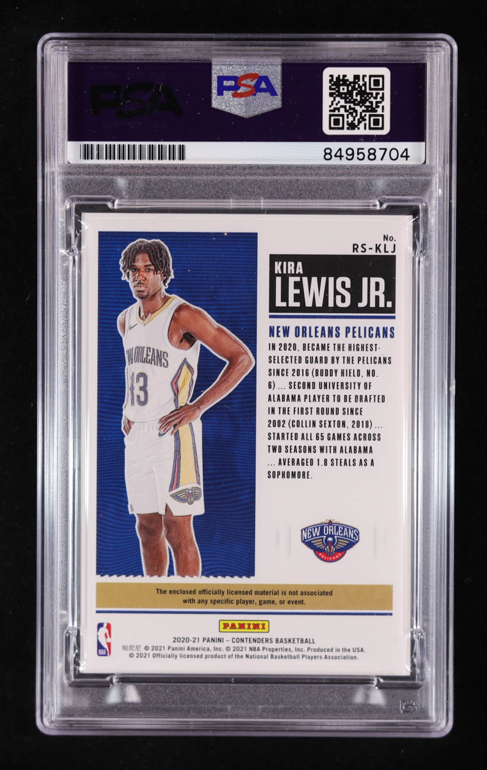 Kira Lewis Jr. Signed 2020-21 Panini Contenders Rookie Ticket Swatches #21 RC (PSA | Auto Grade PSA 10) at PristineAuction.com Kira Lewis Jr. Signed 2020-21 Panini Contenders Rookie Ticket Swatches #21 RC (PSA | Auto Grade PSA 10) at PristineAuction.com