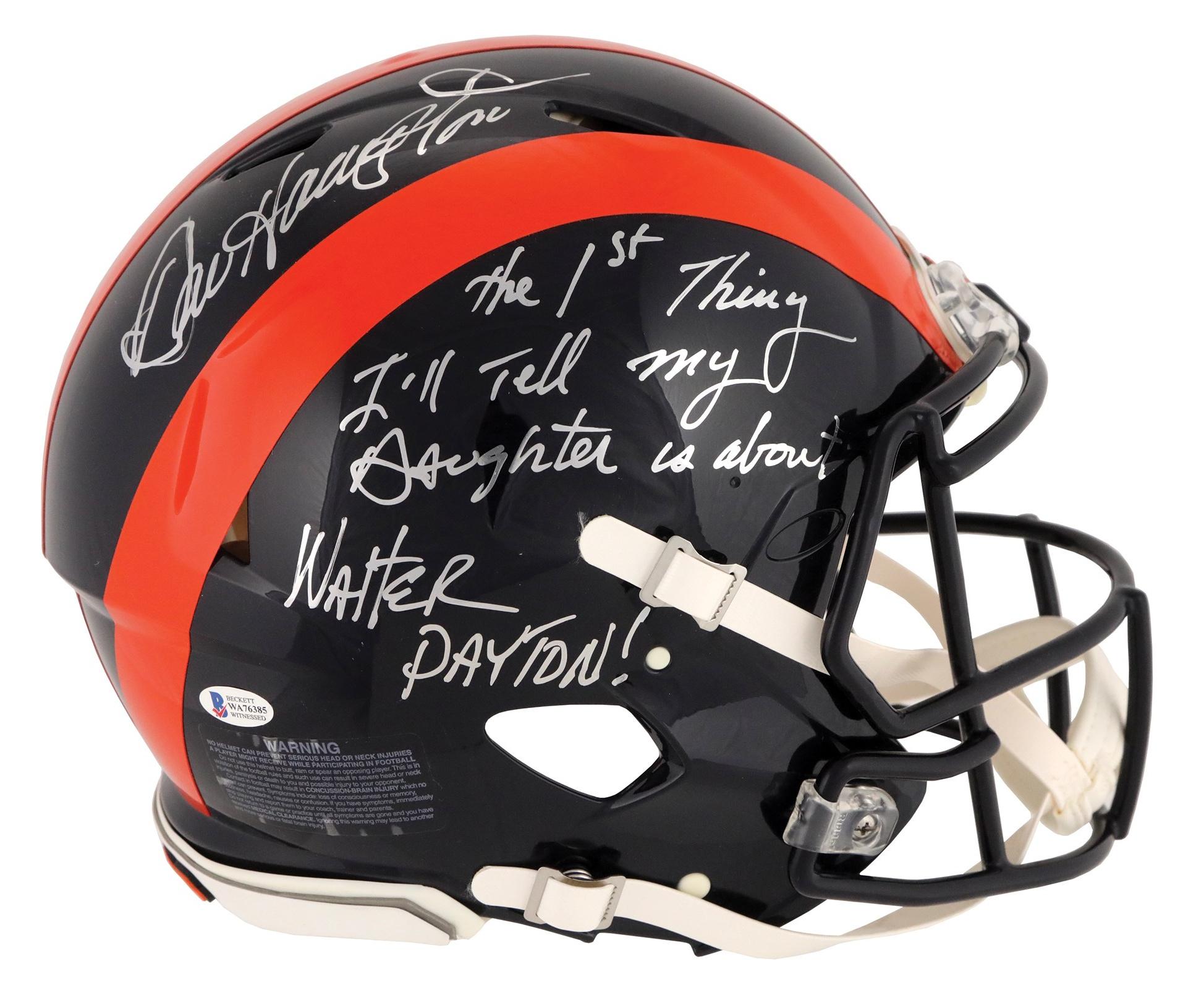 Dan Hampton Signed Bears Full-Size Authentic On-Field Speed Helmet Inscribed "The 1st Thing I'll Tell My Daughter About is WALTER PAYTON!" (Beckett) at PristineAuction.com Dan Hampton Signed Bears Full-Size Authentic On-Field Speed Helmet Inscribed "The 1st Thing I'll Tell My Daughter About is WALTER PAYTON!" (Beckett) at PristineAuction.com