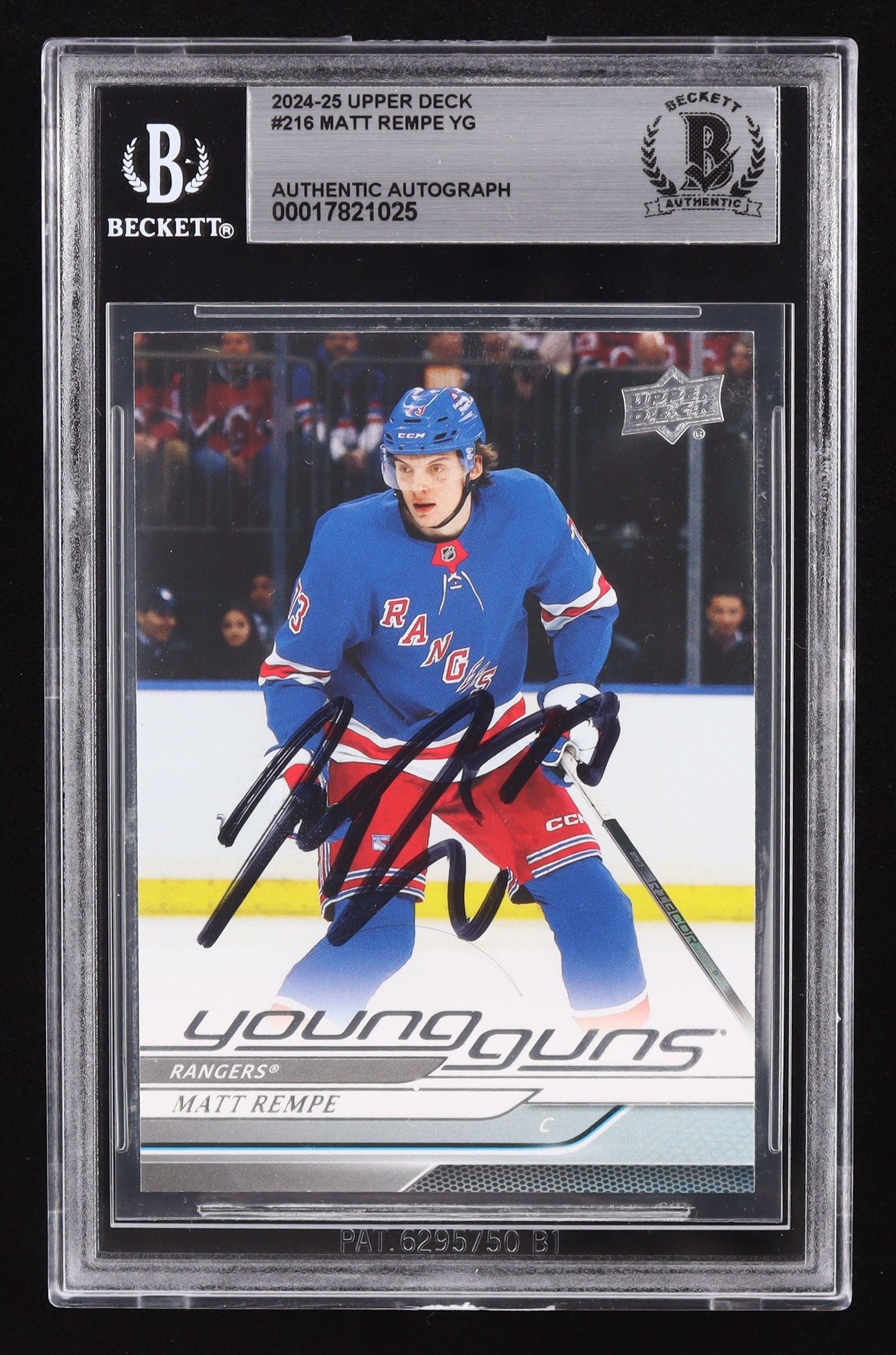 Matt Rempe Signed 2024-25 Upper Deck #216 YG RC (BGS) at PristineAuction.com Matt Rempe Signed 2024-25 Upper Deck #216 YG RC (BGS) at PristineAuction.com