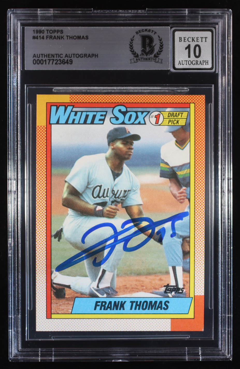 Frank Thomas Signed 1990 Topps #414 RC (Beckett Authentic) at PristineAuction.com Frank Thomas Signed 1990 Topps #414 RC (Beckett Authentic) at PristineAuction.com