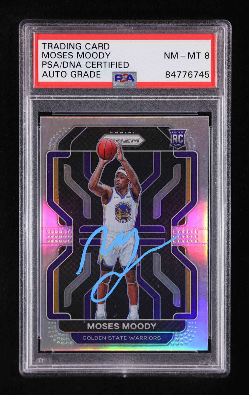 Moses Moody Signed 2021-22 Panini Prizm #308 RC (PSA | Auto Grade PSA 8) at PristineAuction.com Moses Moody Signed 2021-22 Panini Prizm #308 RC (PSA | Auto Grade PSA 8) at PristineAuction.com