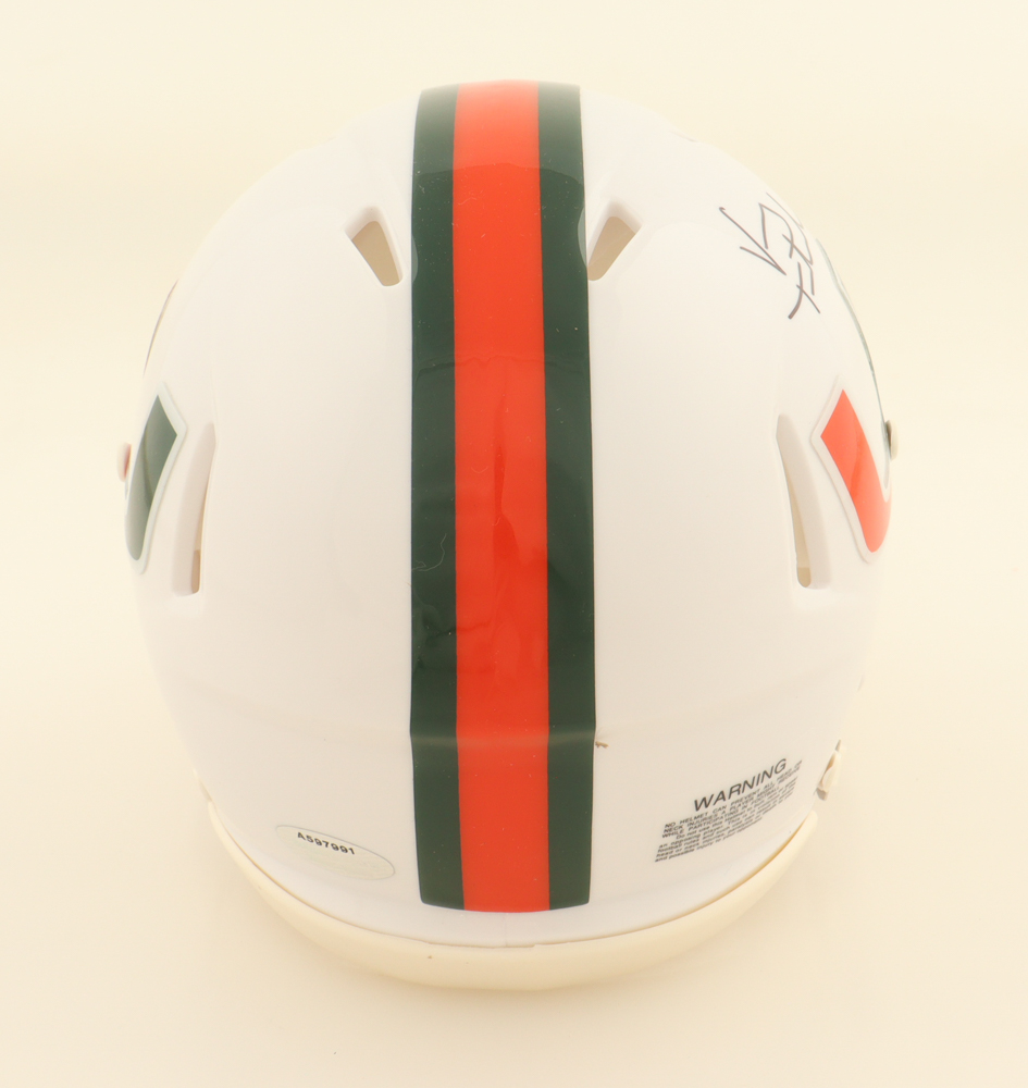 Vinny Testaverde Signed Miami Hurricanes Speed Mini Helmet (Schwartz) at PristineAuction.com Vinny Testaverde Signed Miami Hurricanes Speed Mini Helmet (Schwartz) at PristineAuction.com