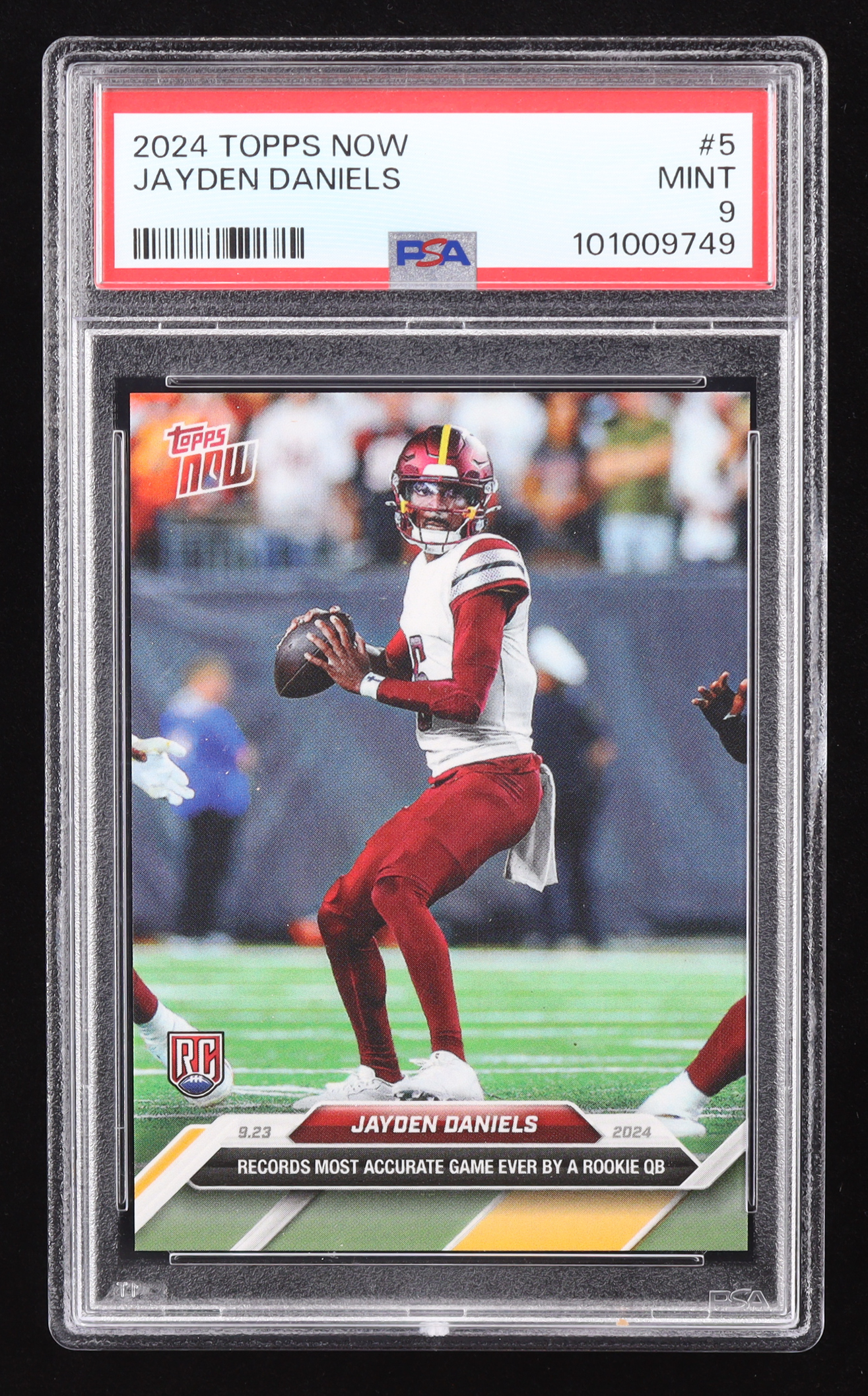 Jayden Daniels 2024 Topps Now #5 RC (PSA 9) at PristineAuction.com Jayden Daniels 2024 Topps Now #5 RC (PSA 9) at PristineAuction.com