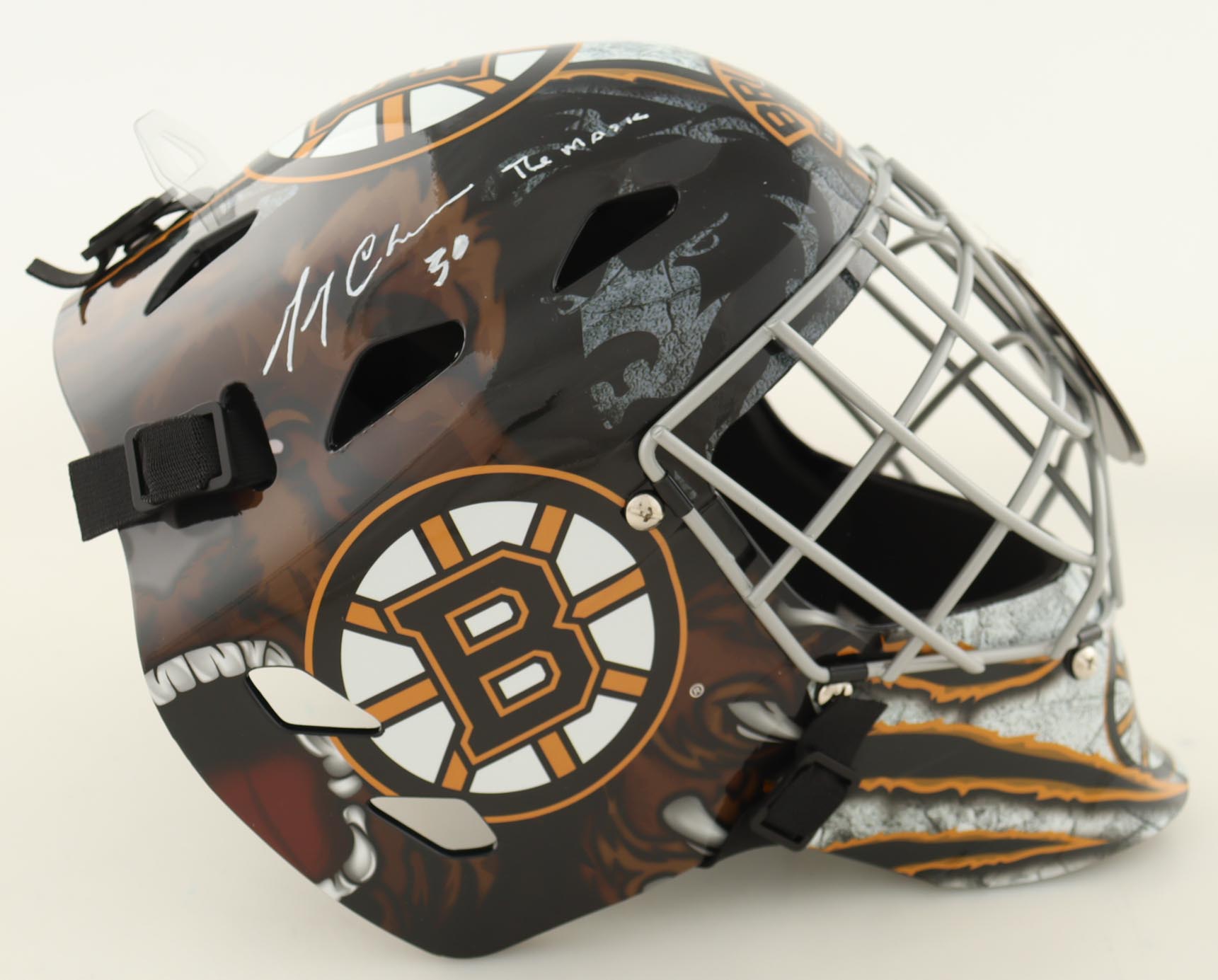 Gerry Cheevers Signed Bruins Full-Size Goalie Mask Inscribed "The Mask" (Schwartz) at PristineAuction.com Gerry Cheevers Signed Bruins Full-Size Goalie Mask Inscribed "The Mask" (Schwartz) at PristineAuction.com