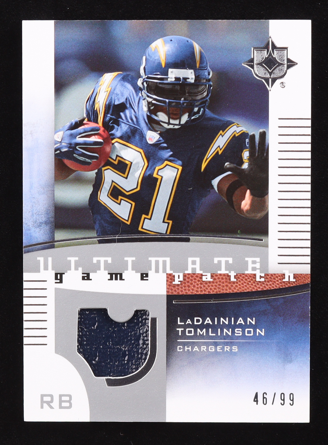 LaDainian Tomlinson 2007 Ultimate Collection Game Patches #UGPLT #46/99 at PristineAuction.com LaDainian Tomlinson 2007 Ultimate Collection Game Patches #UGPLT #46/99 at PristineAuction.com