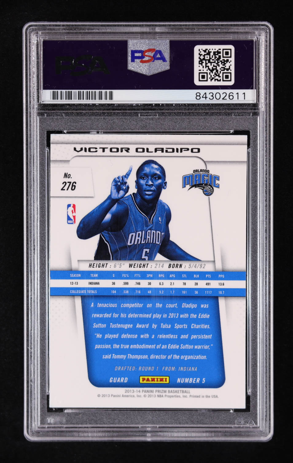 Victor Oladipo Signed 2013-14 Panini Prizm #276 RC (PSA | Auto Grade PSA Authentic) at PristineAuction.com Victor Oladipo Signed 2013-14 Panini Prizm #276 RC (PSA | Auto Grade PSA Authentic) at PristineAuction.com