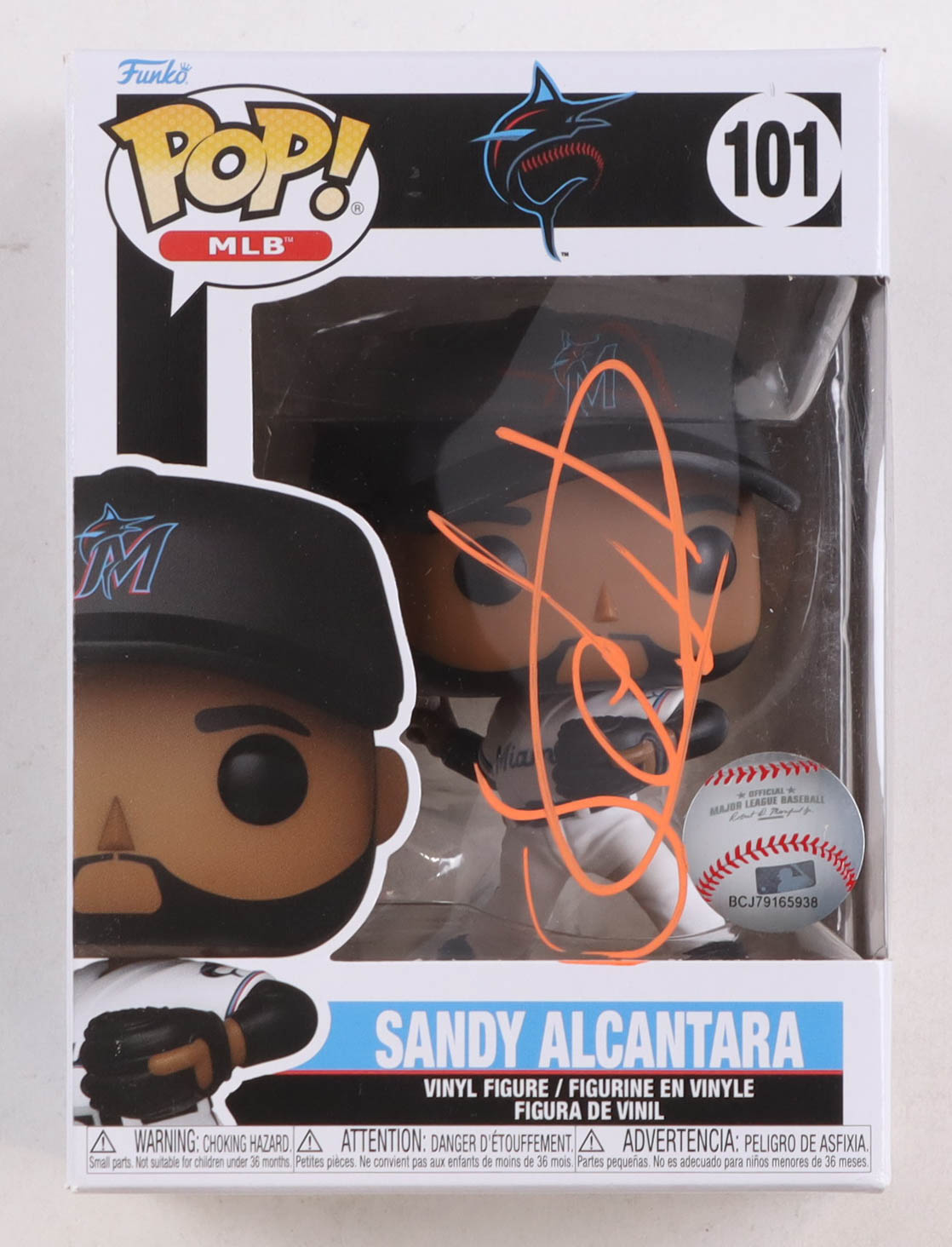 Sandy Alcántara Signed Marlins #101 Funko Pop! Vinyl Figure (JSA) at PristineAuction.com Sandy Alcántara Signed Marlins #101 Funko Pop! Vinyl Figure (JSA) at PristineAuction.com