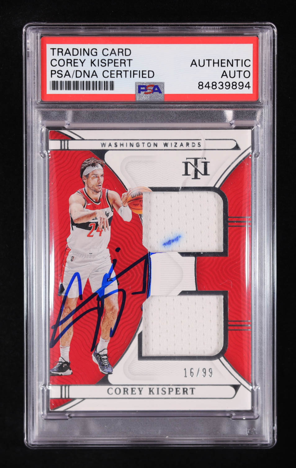 Corey Kispert Signed 2021-22 Panini National Treasures Rookie Dual Materials #3 #16/99 RC (PSA | Auto Grade PSA Authentic) at PristineAuction.com Corey Kispert Signed 2021-22 Panini National Treasures Rookie Dual Materials #3 #16/99 RC (PSA | Auto Grade PSA Authentic) at PristineAuction.com
