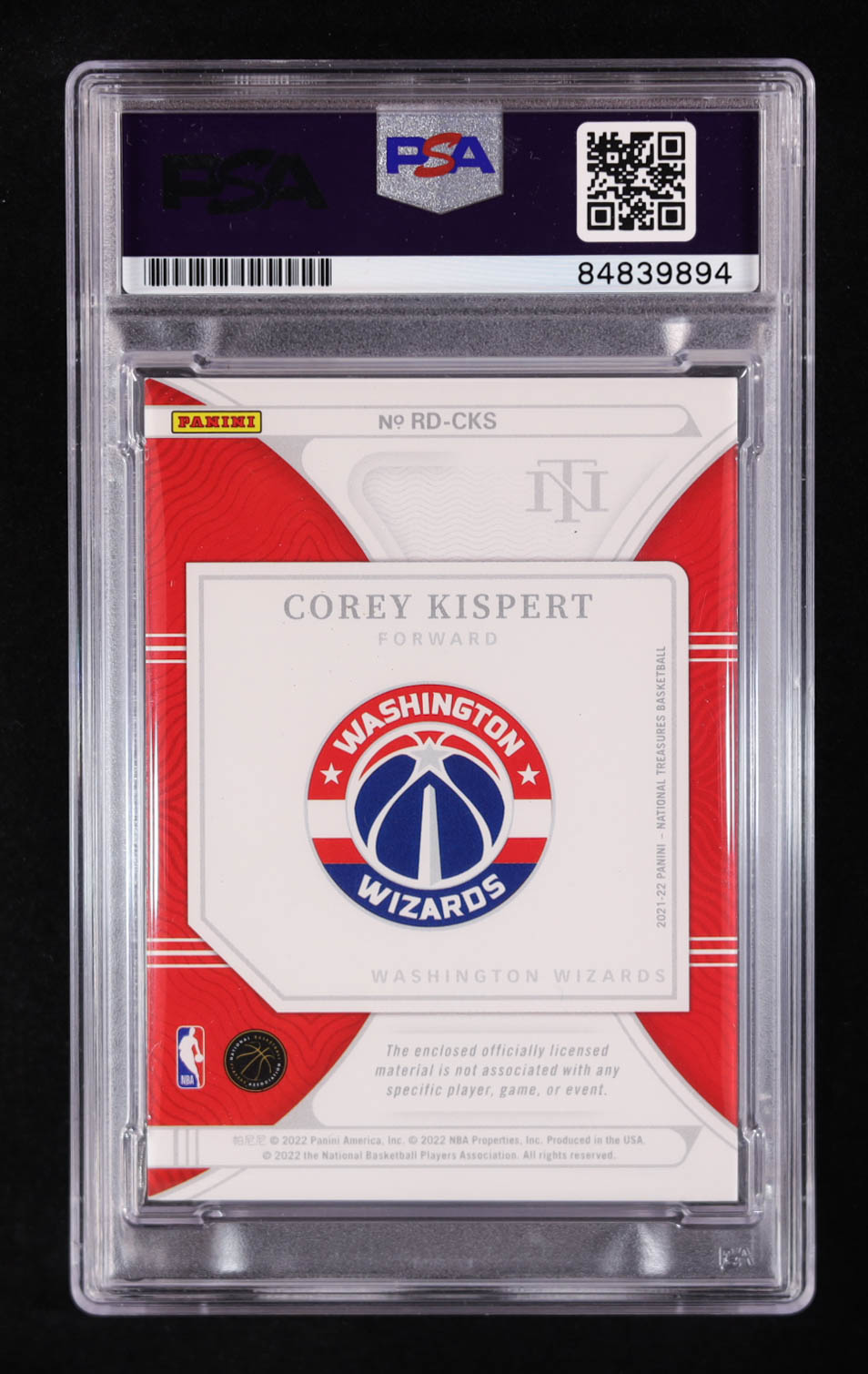 Corey Kispert Signed 2021-22 Panini National Treasures Rookie Dual Materials #3 #16/99 RC (PSA | Auto Grade PSA Authentic) at PristineAuction.com Corey Kispert Signed 2021-22 Panini National Treasures Rookie Dual Materials #3 #16/99 RC (PSA | Auto Grade PSA Authentic) at PristineAuction.com