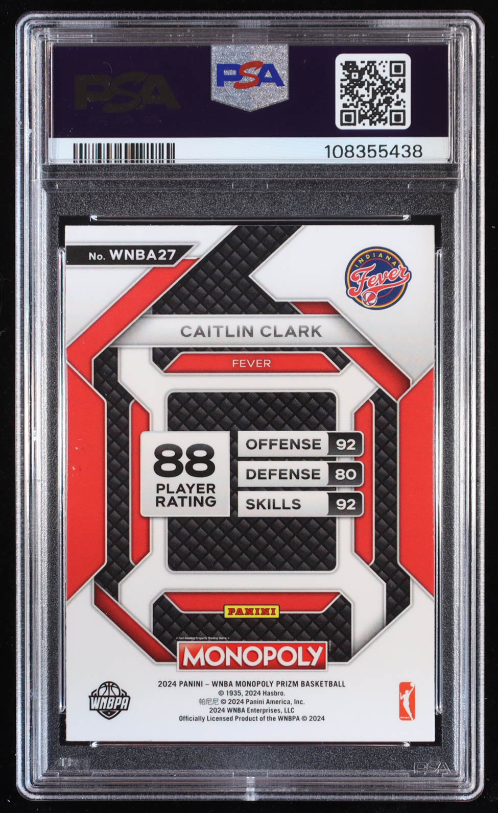 Caitlin Clark 2024 Panini Prizm Monopoly WNBA Insert #WNBA27 RC (PSA 10) at PristineAuction.com Caitlin Clark 2024 Panini Prizm Monopoly WNBA Insert #WNBA27 RC (PSA 10) at PristineAuction.com