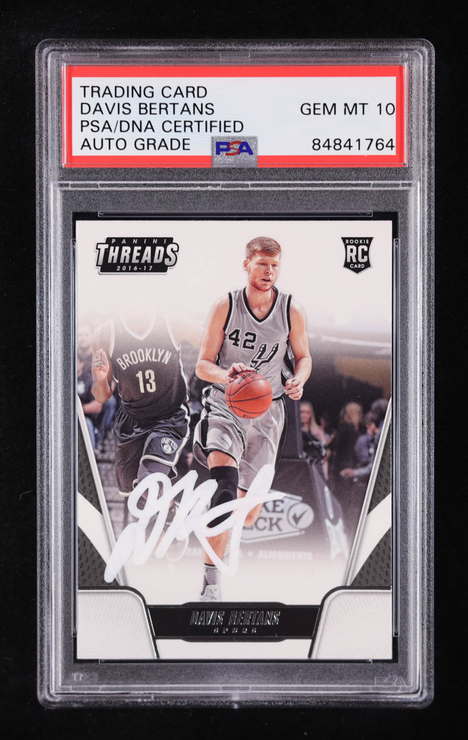 Davis Bertans Signed 2016-17 Panini Threads #173 RC (PSA | Auto Grade PSA 10) at PristineAuction.com Davis Bertans Signed 2016-17 Panini Threads #173 RC (PSA | Auto Grade PSA 10) at PristineAuction.com