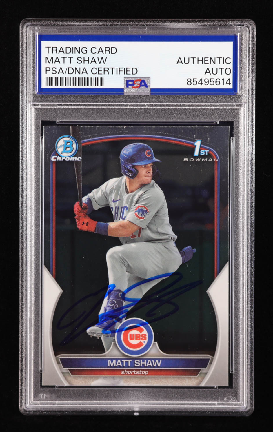 Matt Shaw Signed 2023 Bowman Chrome Draft #BDC33 (PSA Authentic) at PristineAuction.com Matt Shaw Signed 2023 Bowman Chrome Draft #BDC33 (PSA Authentic) at PristineAuction.com