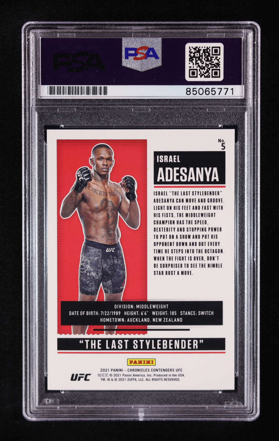 Israel Adesanya Signed 2021 Panini Contenders Season Ticket UFC Pink #5 (PSA | Auto Grade PSA Authentic) at PristineAuction.com Israel Adesanya Signed 2021 Panini Contenders Season Ticket UFC Pink #5 (PSA | Auto Grade PSA Authentic) at PristineAuction.com