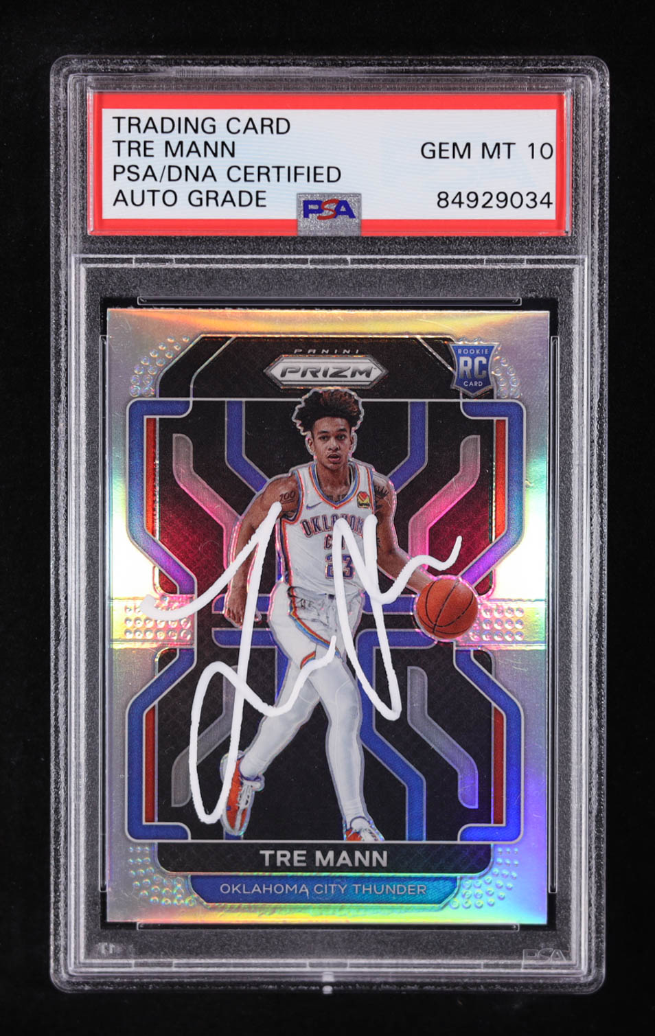 Tre Mann Signed 2021-22 Panini Prizm #274 RC (PSA | Auto Grade PSA 10) at PristineAuction.com Tre Mann Signed 2021-22 Panini Prizm #274 RC (PSA | Auto Grade PSA 10) at PristineAuction.com