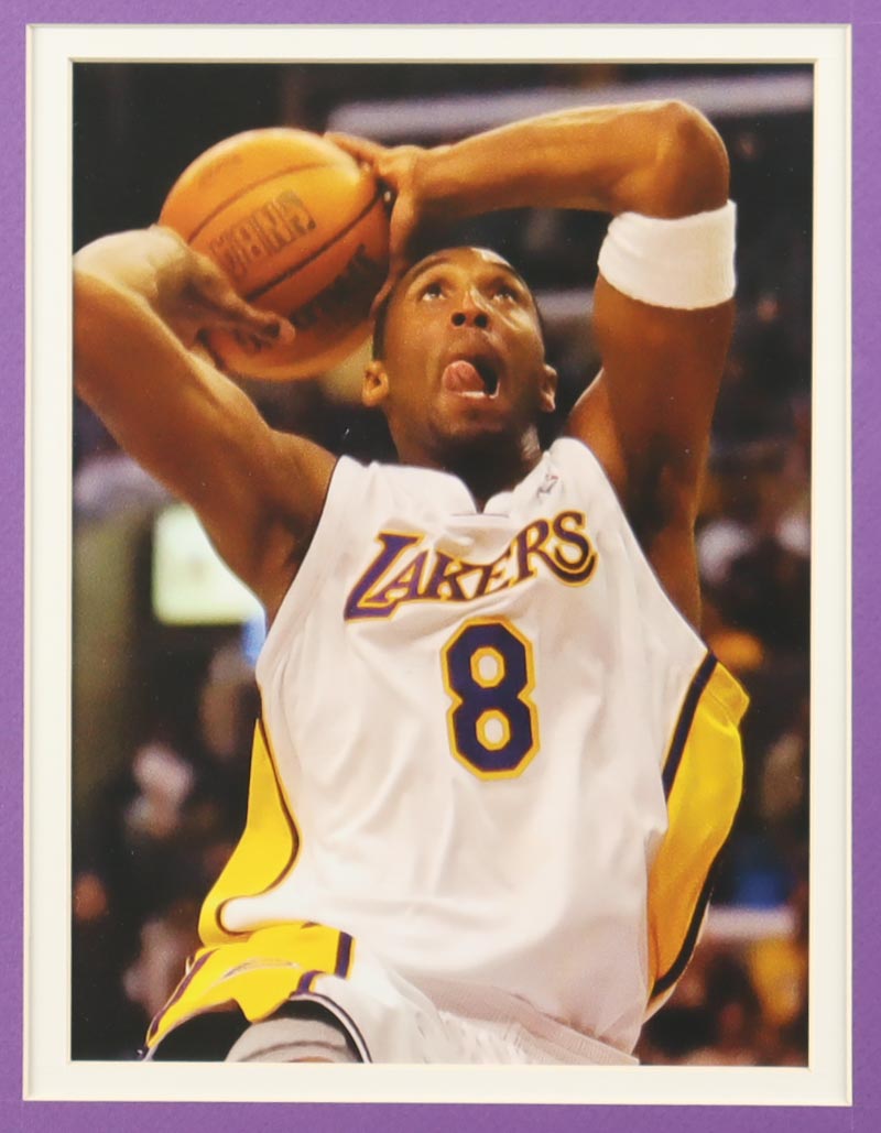 Kobe Bryant Lakers Custom Framed Jersey Display With LE 2000, 2002 & 2010 Championship Pins, (2) Cloth Team Logo Patches & (2) Photos at PristineAuction.com Kobe Bryant Lakers Custom Framed Jersey Display With LE 2000, 2002 & 2010 Championship Pins, (2) Cloth Team Logo Patches & (2) Photos at PristineAuction.com