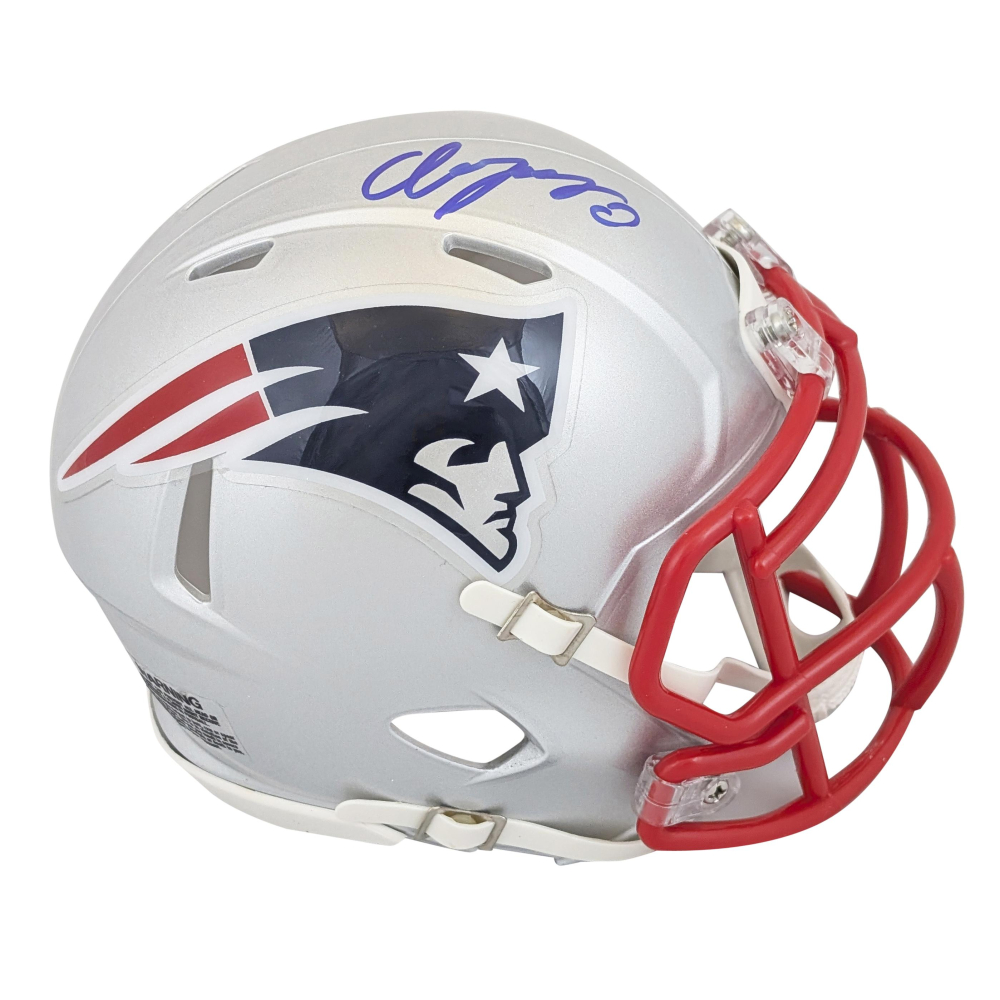 Christian Gonzalez Signed Patriots Speed Mini Helmet (Beckett) at PristineAuction.com