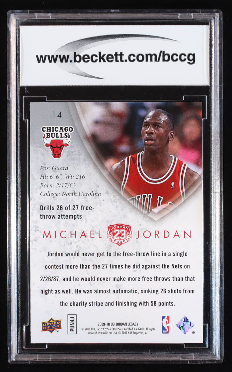Michael Jordan 2009-10 Upper Deck Michael Jordan Legacy Collection Gold #14 (BCCG 10) at PristineAuction.com Michael Jordan 2009-10 Upper Deck Michael Jordan Legacy Collection Gold #14 (BCCG 10) at PristineAuction.com