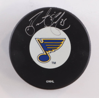 Brent Johnson Signed Blues Logo Hockey Puck (Beckett) at PristineAuction.com