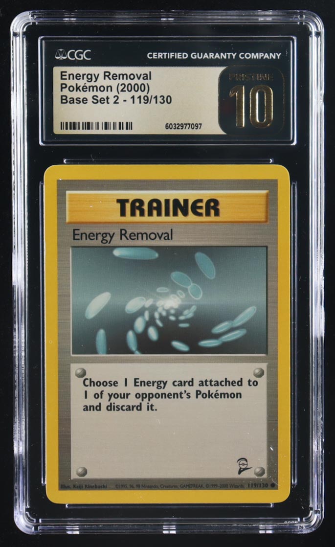 Energy Removal Pokemon 1999 Base 2 #119 (CGC 10 | Pristine Black Label) at PristineAuction.com Energy Removal Pokemon 1999 Base 2 #119 (CGC 10 | Pristine Black Label) at PristineAuction.com
